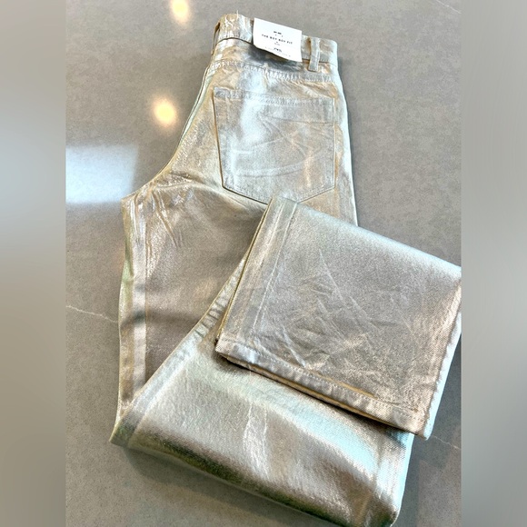 Zara silver metallic jeans size 36 (4) - Picture 3 of 12